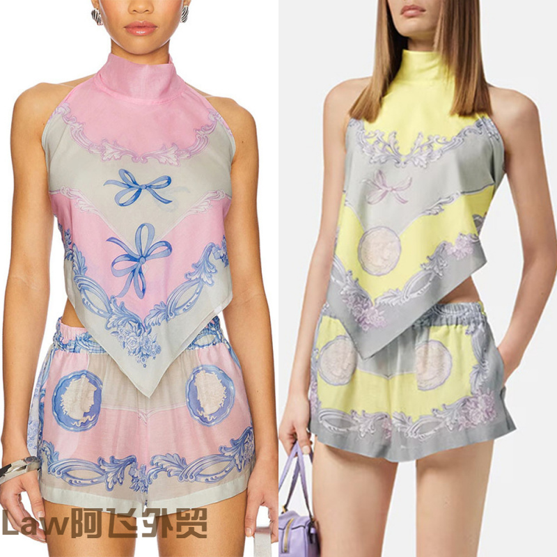 Lace-cutsexysatinprintdress独