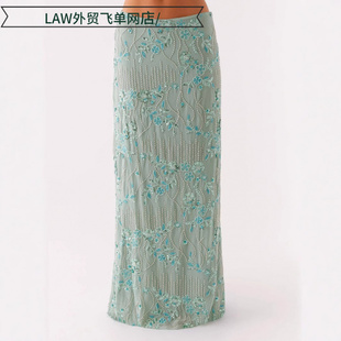 lace Sexy sleeveless fit dress性潮流珠管亮片刺绣包臀裙 slim