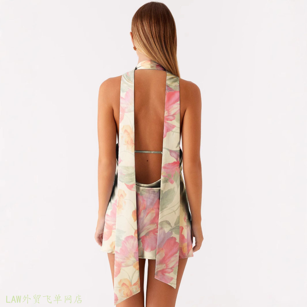 Women's embroidered strapless sexy dress2025性感夜店抹胸大V