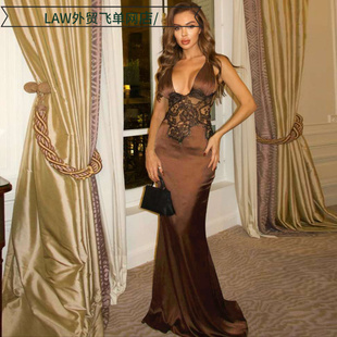 slim dress性感深领修身 fit lace 露背礼服连衣 sleeveless Sexy