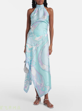 Satin slim fit party mini printed suspender dress2025印花缎