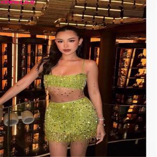 sexy dress年修身 bead party 亮片辣妹洋气 slimming Fashionable