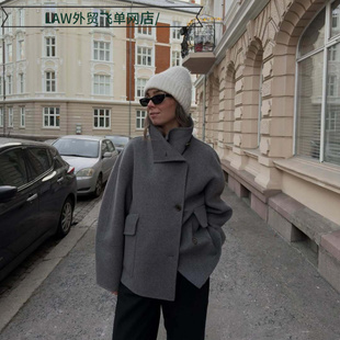 Coat纯色半高领长袖 Sexy Cotton Thermal 口袋外套休闲风 Casual