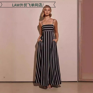 slim dress连衣裙时尚 fit lace 简约条纹吊带露 sleeveless Sexy