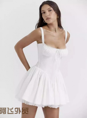 Flattering sexy floral print strapless dress性感蕾丝拼接吊带