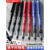 纤维笔S1直液式 中性笔高颜值速干软头加粗1.0mm学生大容量柔绘笔