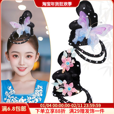 儿童古风舞台假发发饰组合