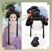 复古宫廷假发包女头套典雅气质花朵饰品组合舞台表演写真汉服发饰