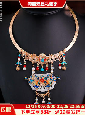 古风合金仿岫玉项圈璎珞