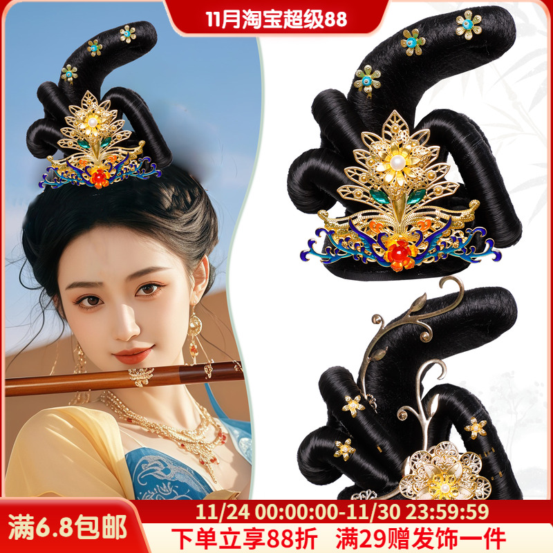 敦煌异域风古典舞蹈假发