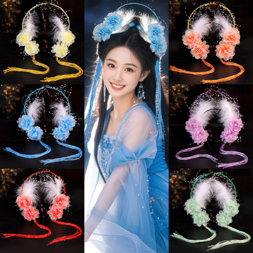 古风发饰花朵发箍仙气甜美