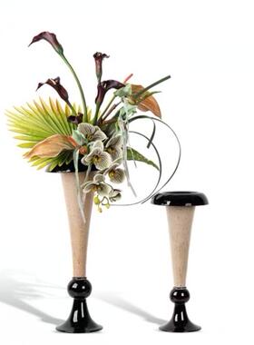 中古风玻璃花瓶花器插花样板房艺术客厅餐桌花器花艺侘寂摆件
