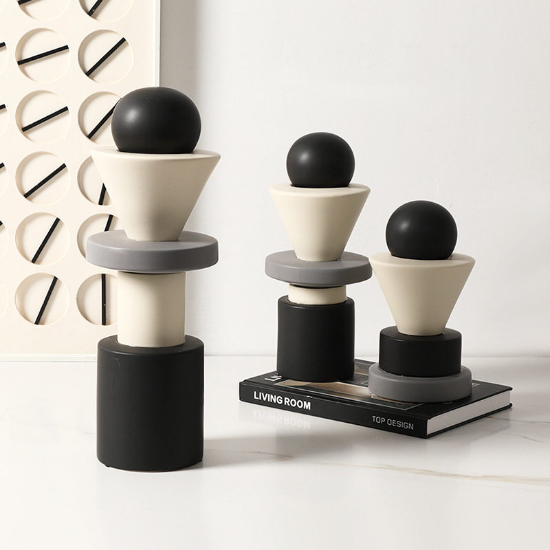 现代简约样板房售楼部书房隔断客厅餐边柜电视墙隔壁龛装饰摆件