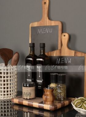 样板间厨房台面砧板调料托盘