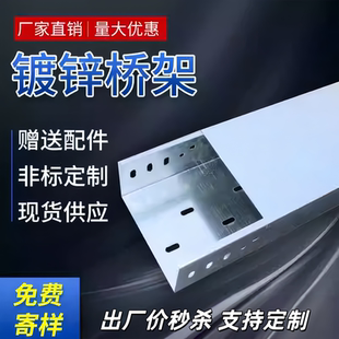 金属电缆镀锌桥架100x50/200x100强弱电钢制铁铝合金大跨距线槽