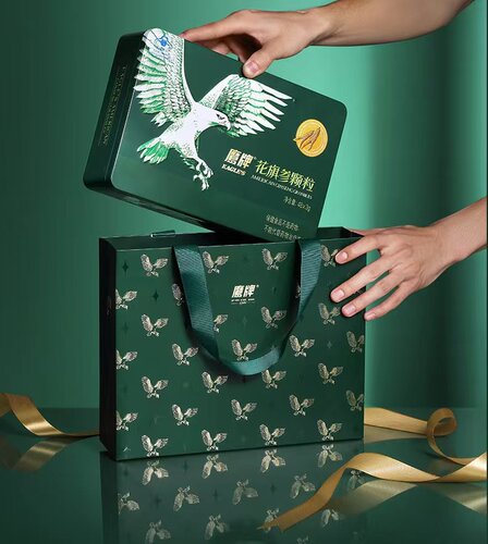 【60袋】鹰牌花旗参颗粒48包西洋参冲剂礼盒装铁盒装中老年送礼