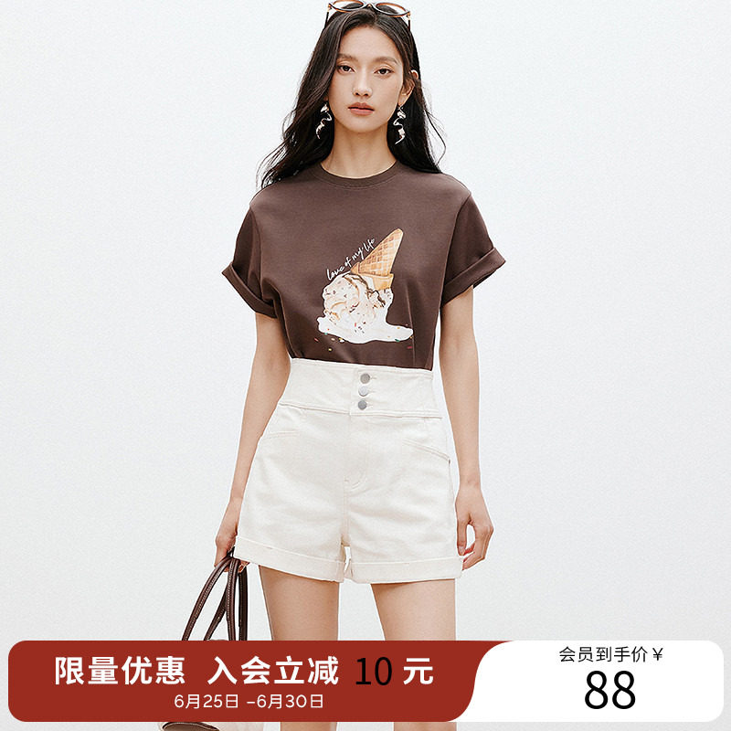 衣香丽影牛仔短裤女夏装显高显瘦A字直筒裤子