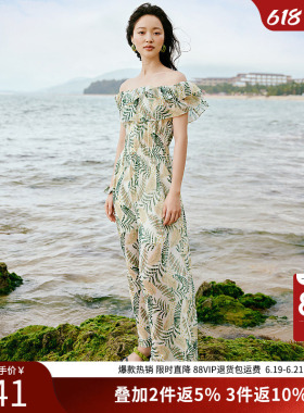 绿色碎花连体裤女衣香丽影2026夏季新款设计感高级气质减龄连体衣