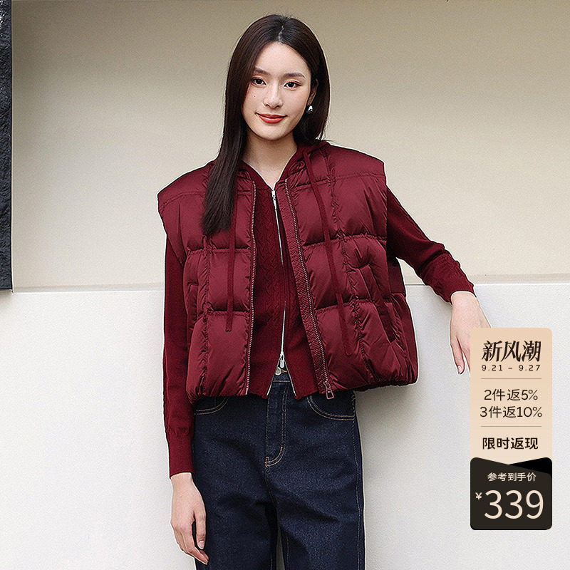 衣香丽影保暖短款羽绒马甲女2026年冬装无袖90白鸭绒外套
