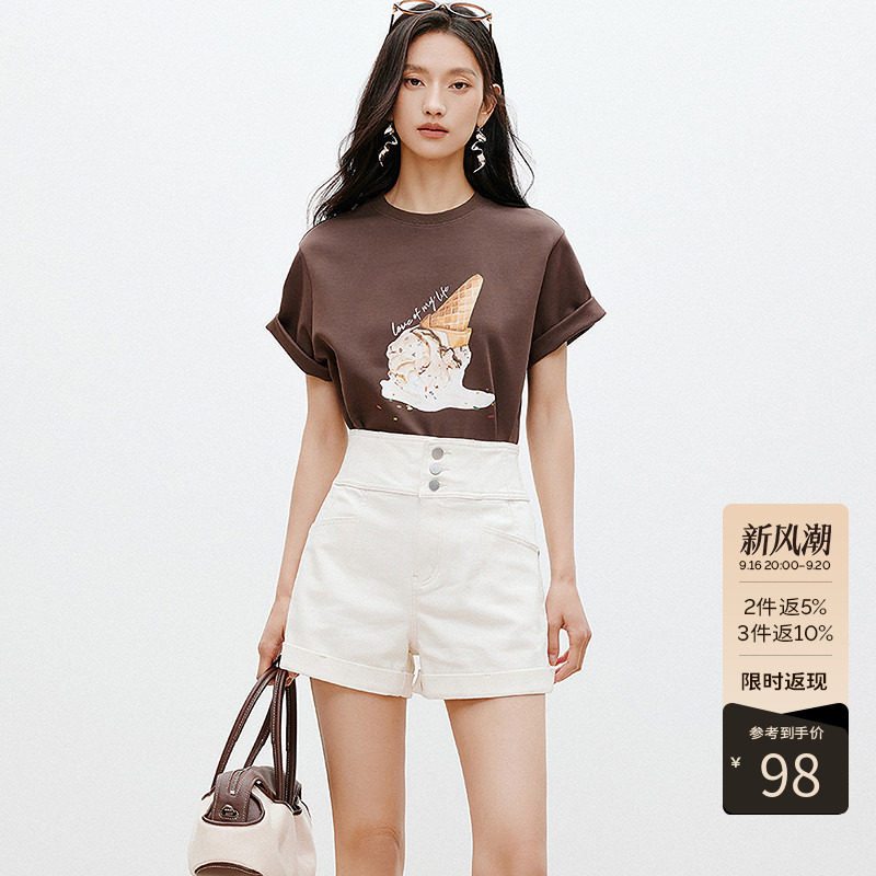 衣香丽影牛仔短裤女夏装显高显瘦A字直筒裤子