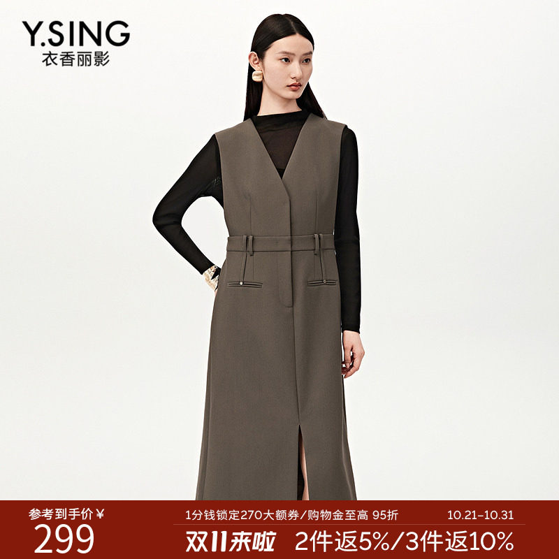 【商场同款】Y.SING衣香丽影2026秋冬无袖背带连衣裙女150823202