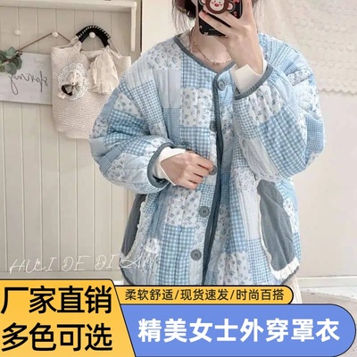 冬季2025新款碎花面包短款小个子宽松棉服可爱棉衣冬季保暖罩衣