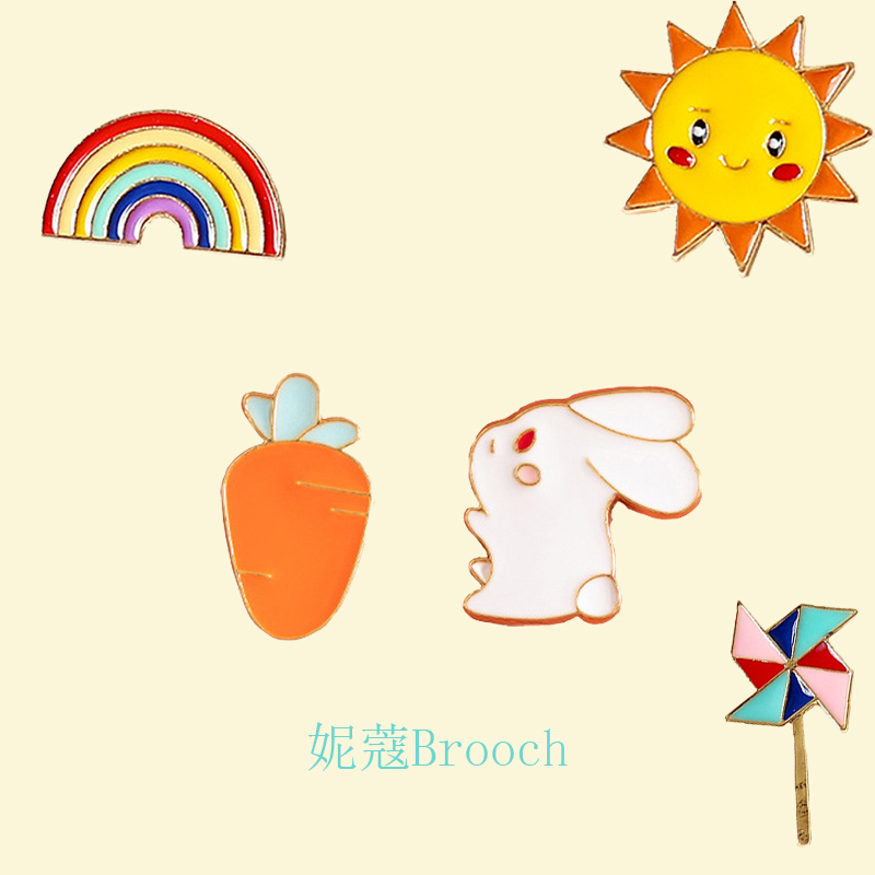可爱小兔子胸针迷你卡通潮流男女金属徽章精致衣服包包装饰品别针
