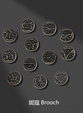 十二星座胸针金属简约情侣