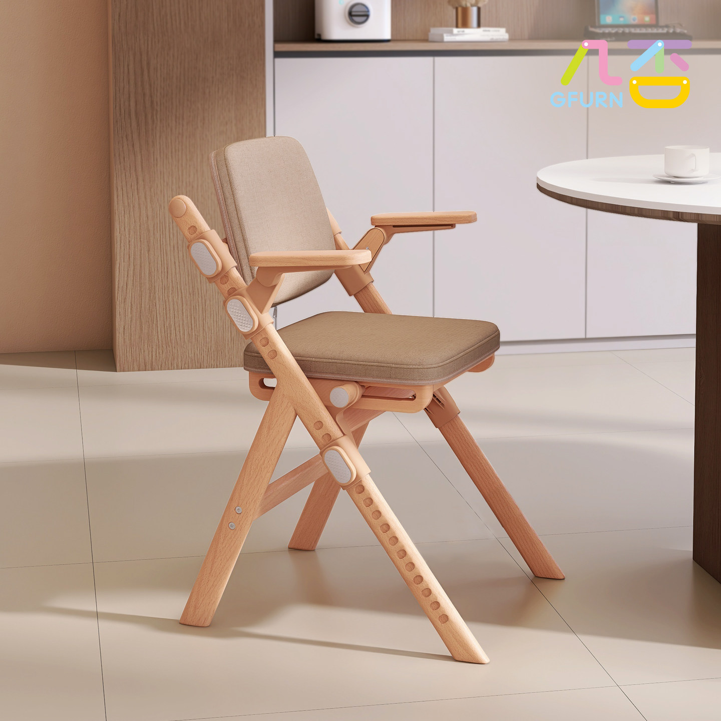 几否多功能家用可升降餐椅实木餐椅软包吃饭椅子靠背休闲椅学生椅,住宅家具,餐椅,淘宝优惠券,粉丝福利购,淘宝优惠卷