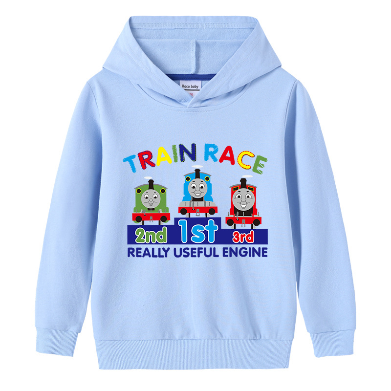秋季卡通托马斯童装小火车头衣服男童卫衣中童宝宝套头上衣儿童