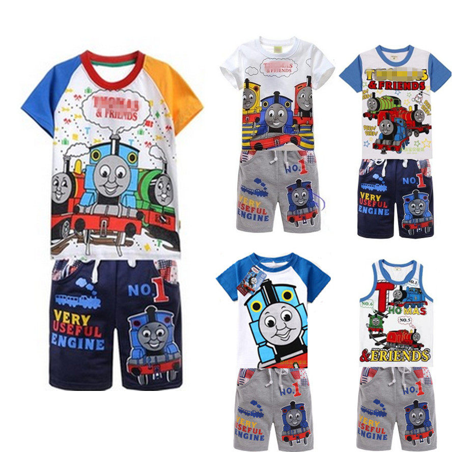 夏季托马斯童装套装男孩短袖T恤五分裤短裤宽松纯棉套装宝宝圆领