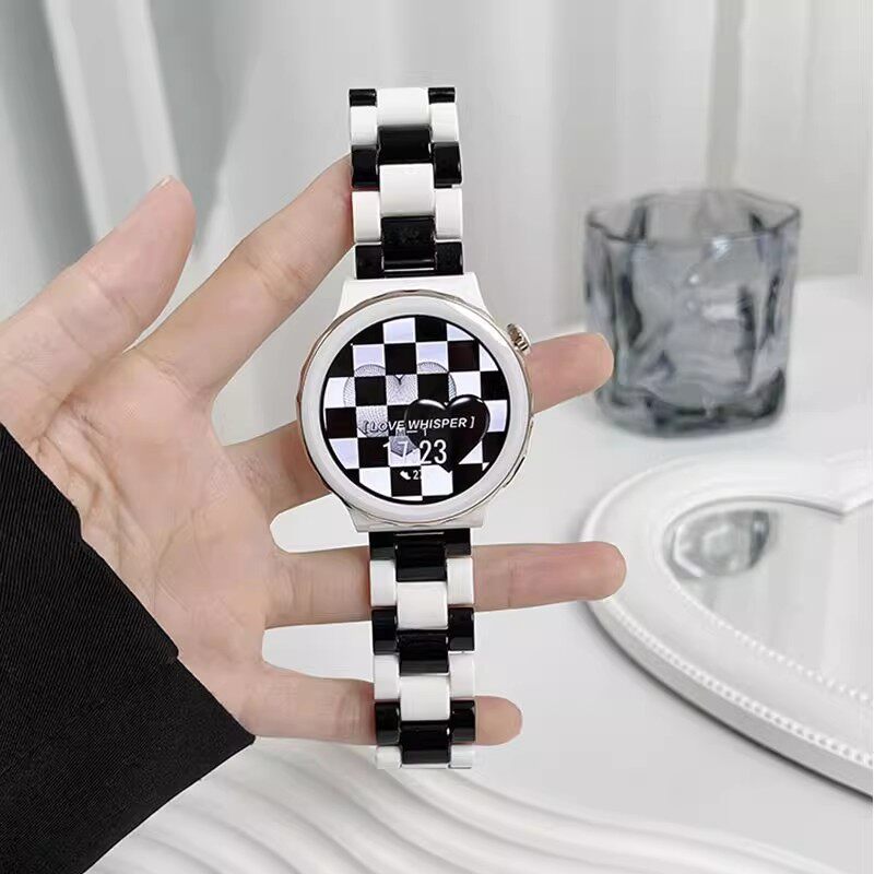 适用vivowatch表带手表gt3pro女款20mm华米/oppo/三星 watch通用替换表带配件创意青春双色防水智能手表带