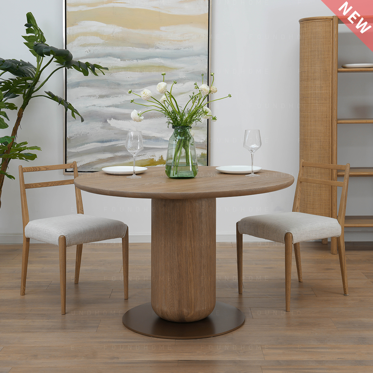 foundhome设计师款实木圆餐桌