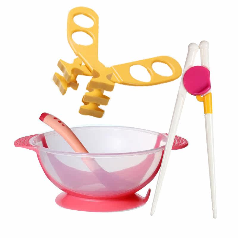 【兒童餐具4件套】安配多功能食物剪 吸盤碗 訓練筷子贈感溫勺在類目 尿片/洗護/餵哺/推車牀, 水杯/餐具/研磨/附件, 兒童餐具中 - 來自Buy2taobao.com提供專業的淘寶代購服務