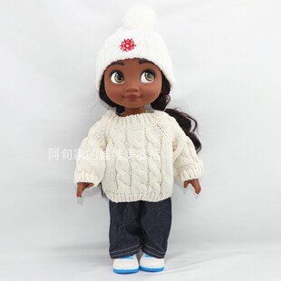 40厘米迪士尼沙龙娃娃衣服16寸胖体莫阿娜适用秋冬毛衣帽子裤女孩