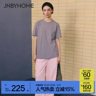JNBYHOME江南布衣25新圆领家居服上衣睡衣短袖 宽松纯色t恤外穿女