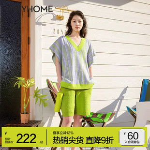 JNBYHOME江南布衣春夏全棉马甲睡衣男女可外穿 条纹背心家居服