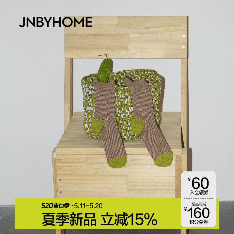 JNBYHOME江南布衣26年春季中筒家居袜中筒袜居家印花休闲款