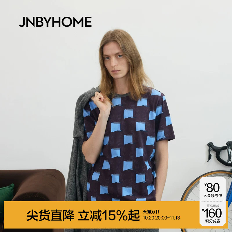 JNBYHOME江南布衣26新品夏季短袖T恤家居服印花套图案睡衣