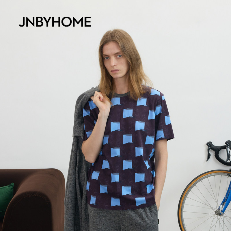 JNBYHOME江南布衣26新品夏季短袖T恤家居服印花套图案睡衣