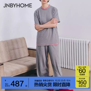 简约外穿女 睡衣短袖 JNBYHOME江南布衣25新品 圆领可外穿家居服套装
