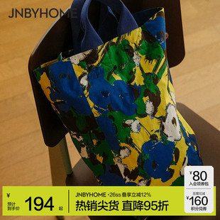 JNBYHOME江南布衣新品印花单肩包撞色手提袋休闲购物袋
