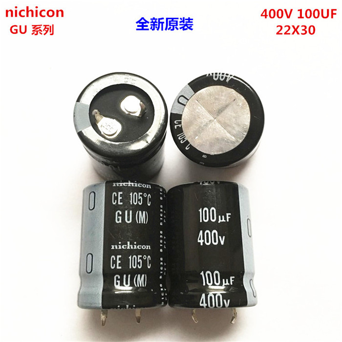 400V100UF 22X30 日本尼吉康电解电容 100UF 400V 22*30 GU 105度