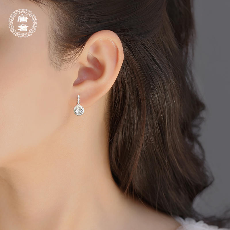 韩国钻石耳环纯银气质