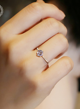 唐奢925纯银D色莫桑石一克拉仿真钻石情侣求订结婚戒指女小众设计