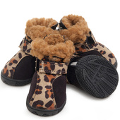 加绒加厚防水比熊博美雪纳瑞约克夏防掉防滑宠物鞋 泰迪狗鞋 子冬季