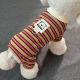 宠物条纹四脚衣泰迪比熊博美小型犬春夏秋装 狗狗秋冬打底牵引衣服