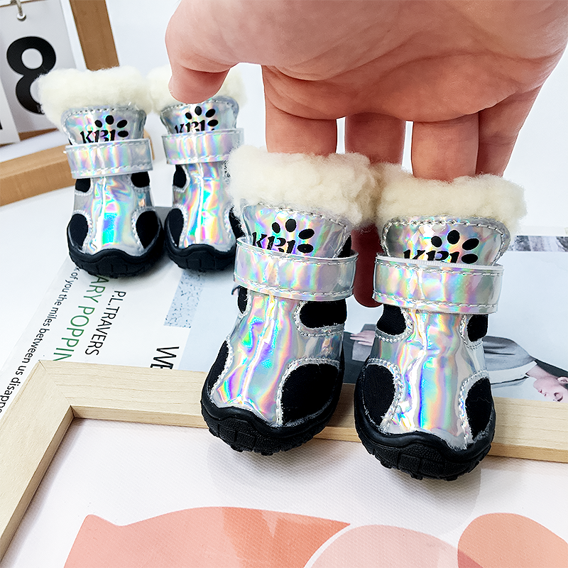 狗狗鞋子泰迪雪纳瑞冬鞋比熊宠物防滑秋冬小狗保暖防寒棉鞋雪地靴