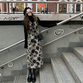 碎花连衣裙半高领针织衫 小香风孕妇春秋装 背带裙两件套2026新款