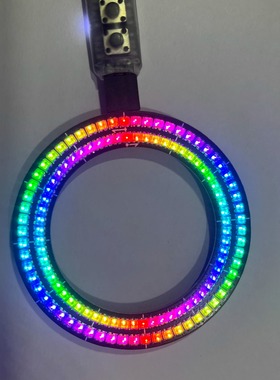 全彩多圈灯环-WS2812，60X2灯，单灯5/10mA